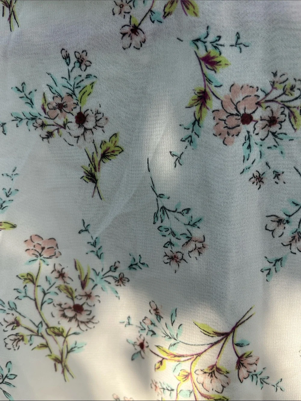 ASTR Cream Floral Wrap Blouse with Ruffle Detail